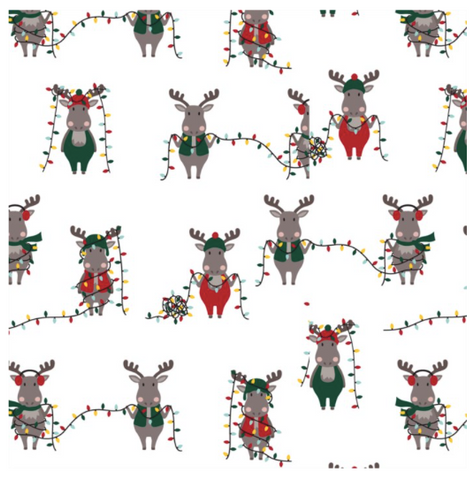 Purely Canadian Eh Flannel - Moose Lights, Snow