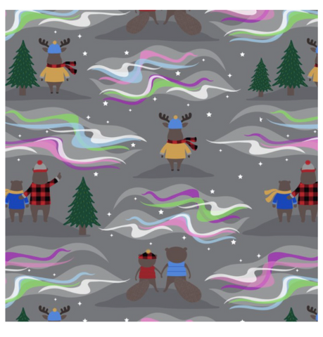 Purely Canadian Eh Flannel - Northern Lights, Graphite
