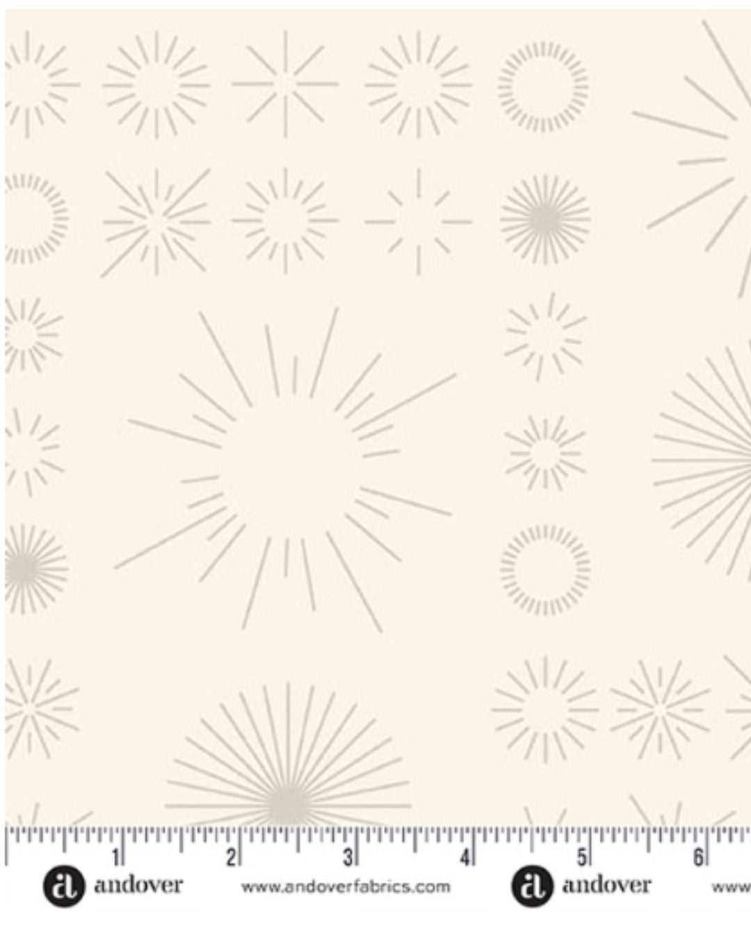 circular line patterns on a bone coloured fabric background