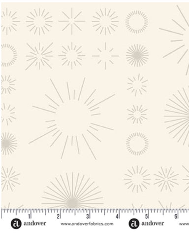 circular line patterns on a bone coloured fabric background
