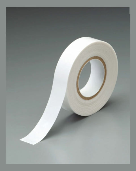 Roll of white tape on a gray background