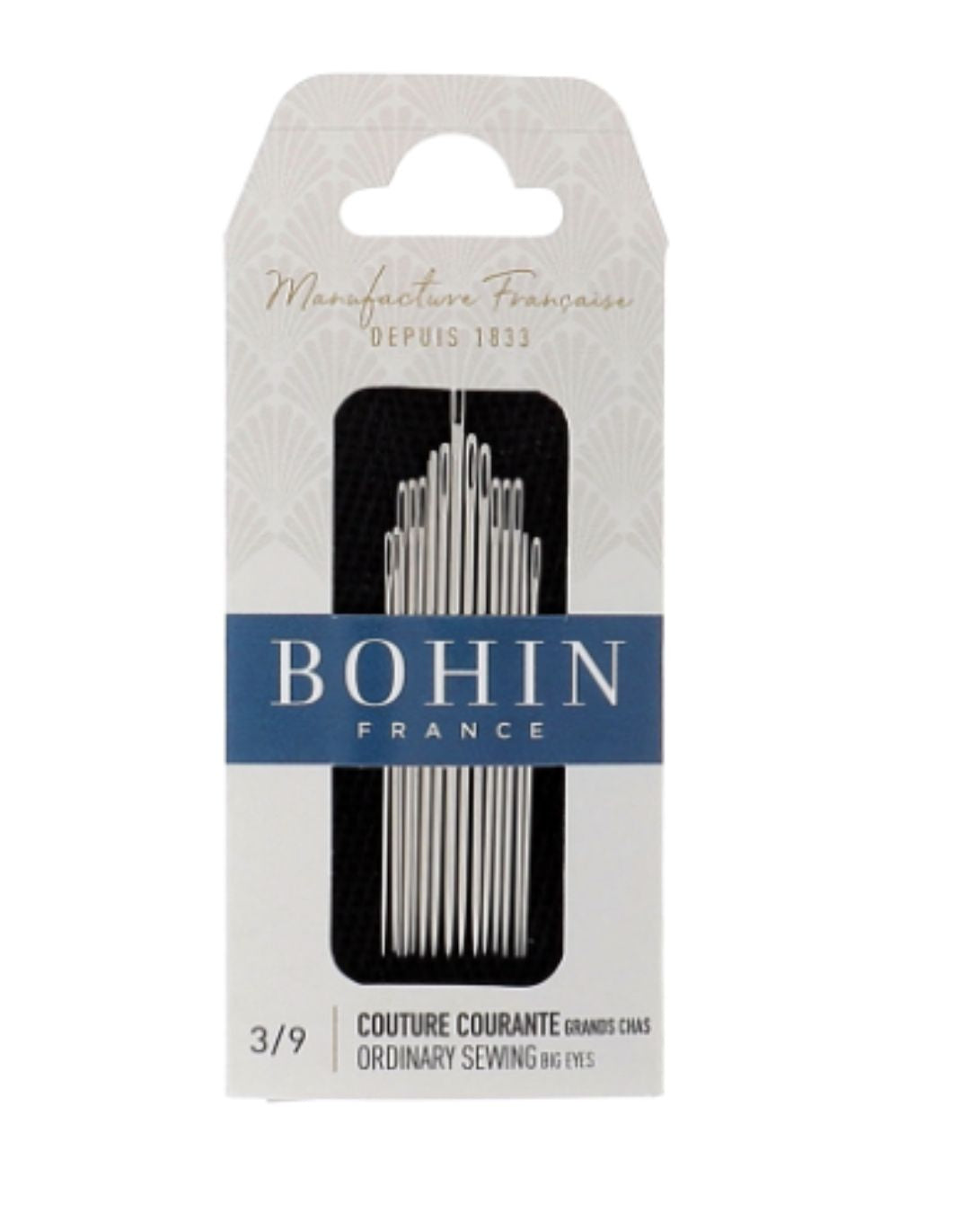 Bohin needle package on a white background