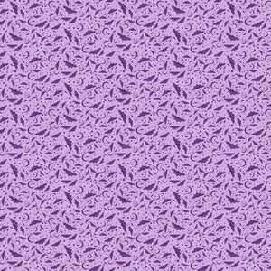 Flying purple bats of different sizes on a lilac background