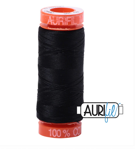 Aurifil - Mako 50 wt cotton, Black | Small