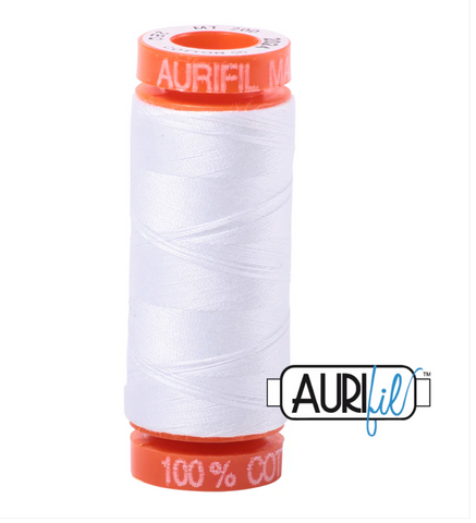 Aurifil - Mako 50 wt cotton, White | Small