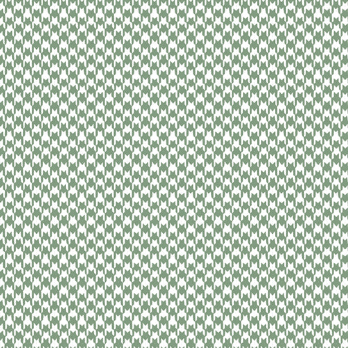 Houndstooth pattern in green and white on a light gray background