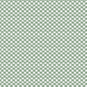Houndstooth pattern in green and white on a light gray background