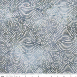 Pattern of stylized waves on a textured fabric background