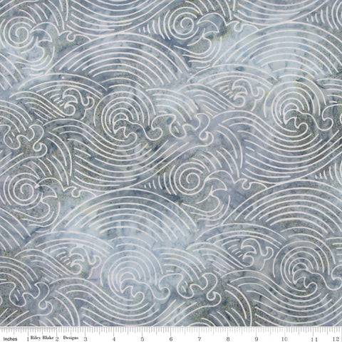 Pattern of stylized waves on a textured fabric background
