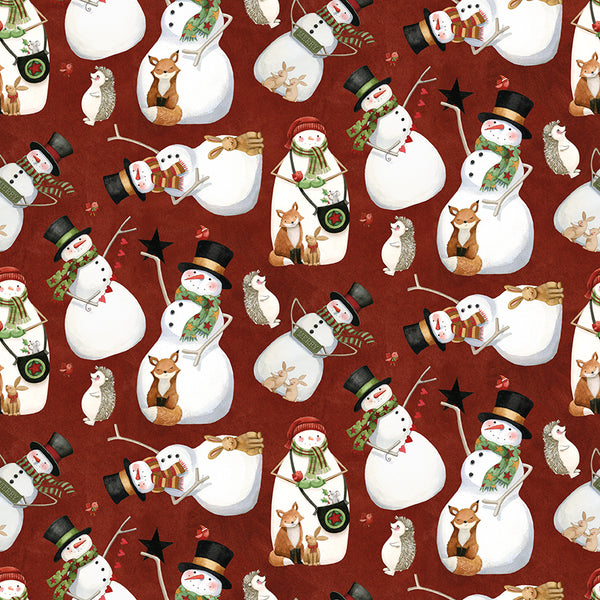 Northern Christmas - Snowmen, Red