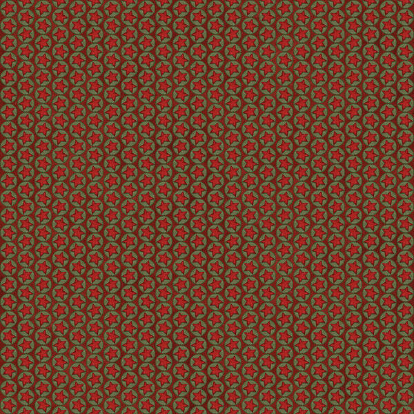 Red stars in a green circle on a dark red background