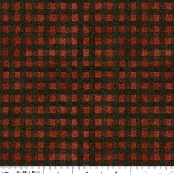 Red and brown plaid fabric pattern
