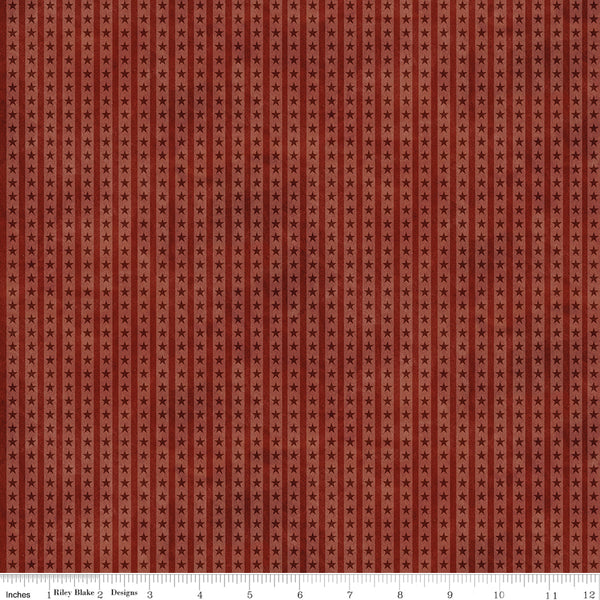 Red fabric with small star pattern
