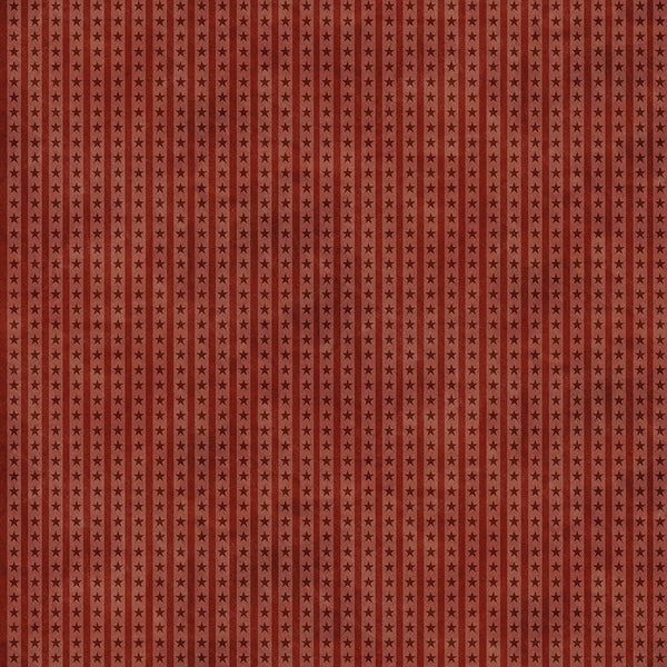 Red fabric with small  star pattern set in stripes