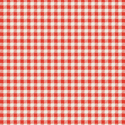 Red and white gingham quilting cotton