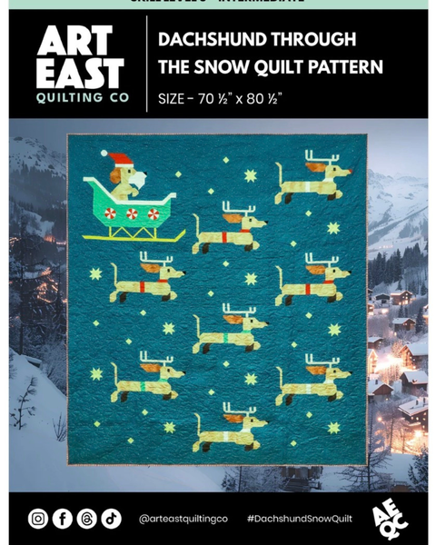 Art East quilting co new pattern cover, Dachshund through the snow