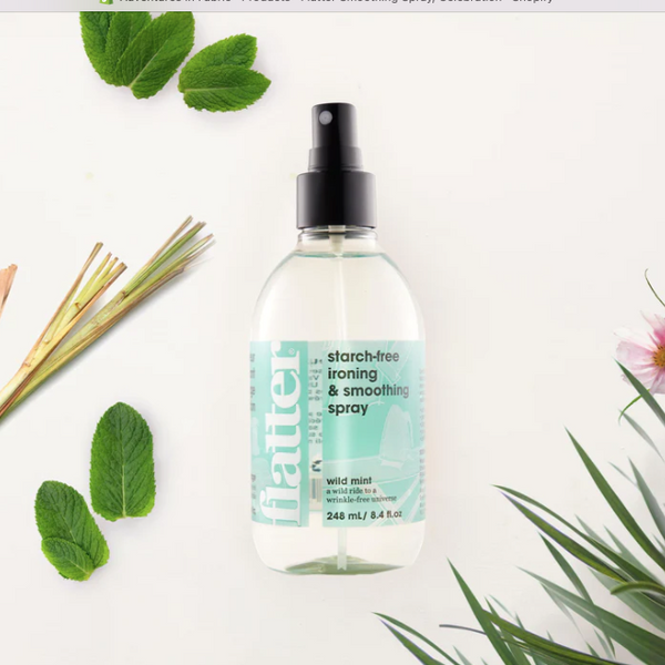 Flatter spray, overhead view, wild mint fragrance