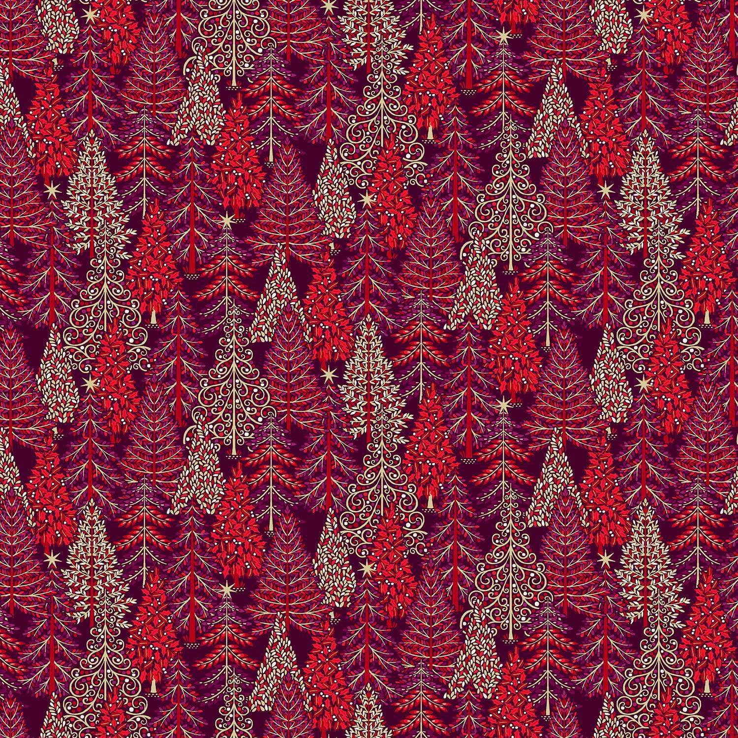 Enchanted Christmas - Forest, Dark Red