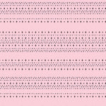 A pink fabric with a pattern of ghostly and haunted designs, including stars and foliage, in a contemporary style.