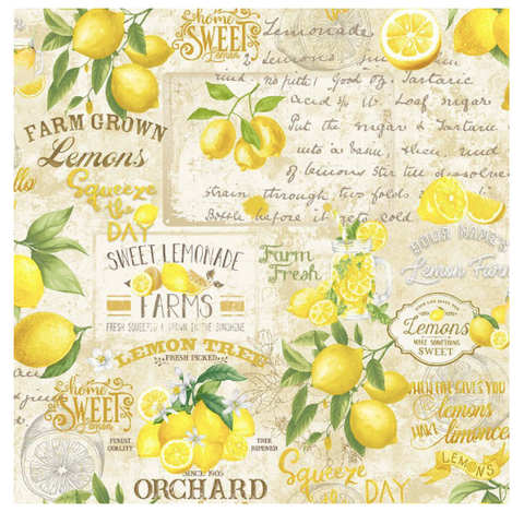 Lemon Bouquet - Lemon Farm Chart, Beige