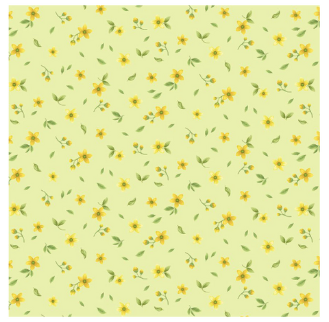 Lemon Bouquet - Tiny Lemon Floral, Leaf