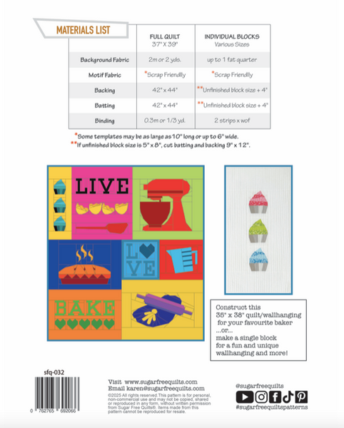 Back page of pattern