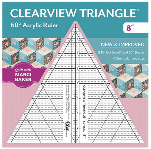 C & T Publishing - Clearview Triangle 60 degree Ruler, 8"