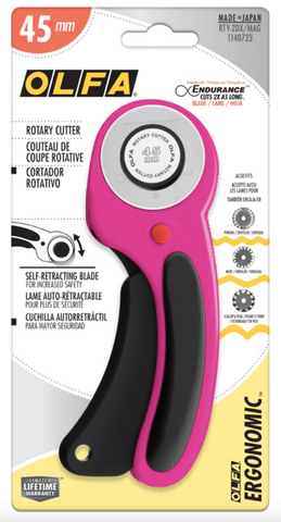 Olfa - 45mm Ergonomic Rotary Cutter, Magenta