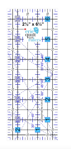 Erie Quilt Art - 2.5" x 6.5" Non-Slip Quilting Ruler