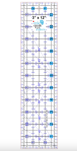Erie Quilt Art - 3" x 12" Non-Slip Quilting Ruler