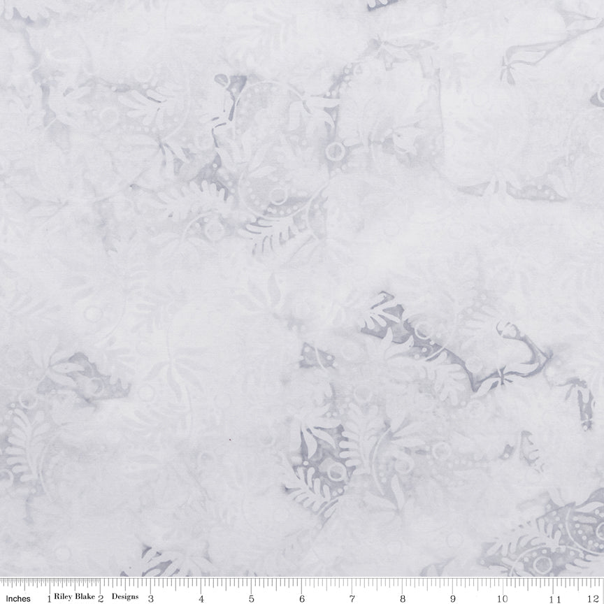 White fabric with subtle gray floral pattern