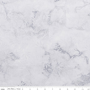 White fabric with subtle gray floral pattern