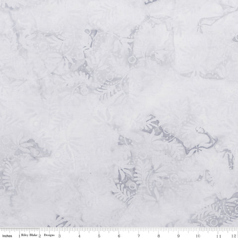 White fabric with subtle gray floral pattern