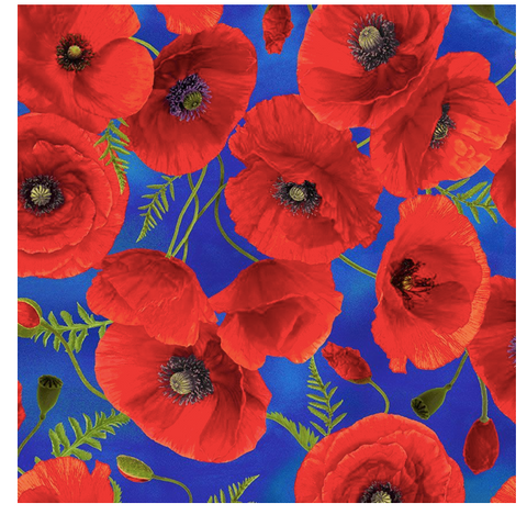 Sunset Poppies - Floral, Royal