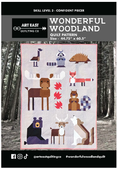 Quilt pattern of nine different wild animals found in Canada